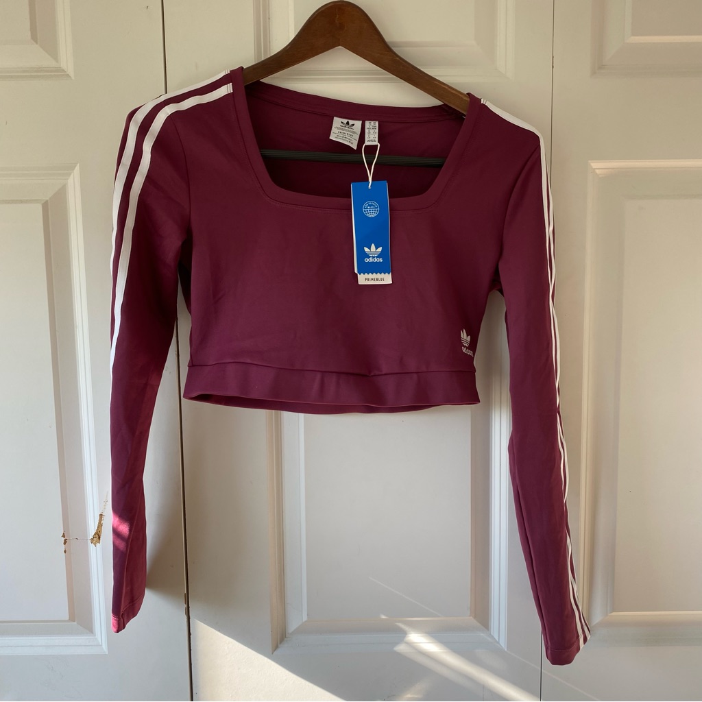 Maroon Adidas Originals Long Sleeve Top